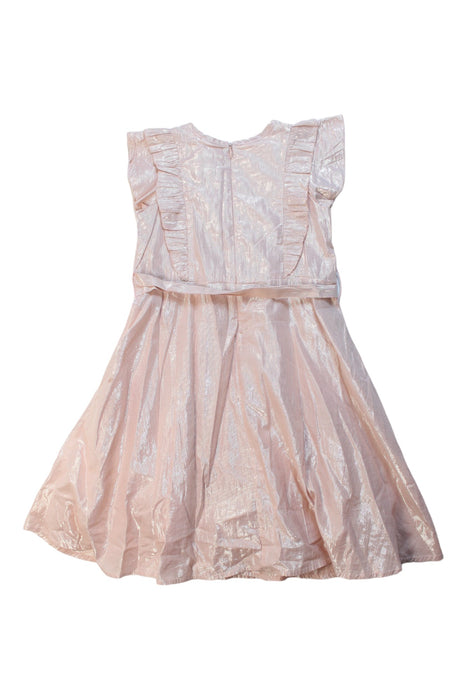 A Pink Sleeveless Dresses from Seed in size 4T for girl. (Back View)