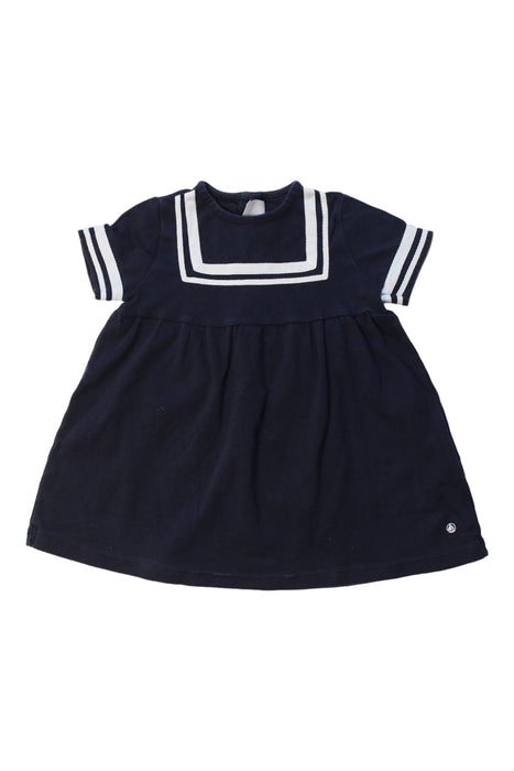 A Black Short Sleeve Dresses from Petit Bateau in size 6-12M for girl. (Front View)