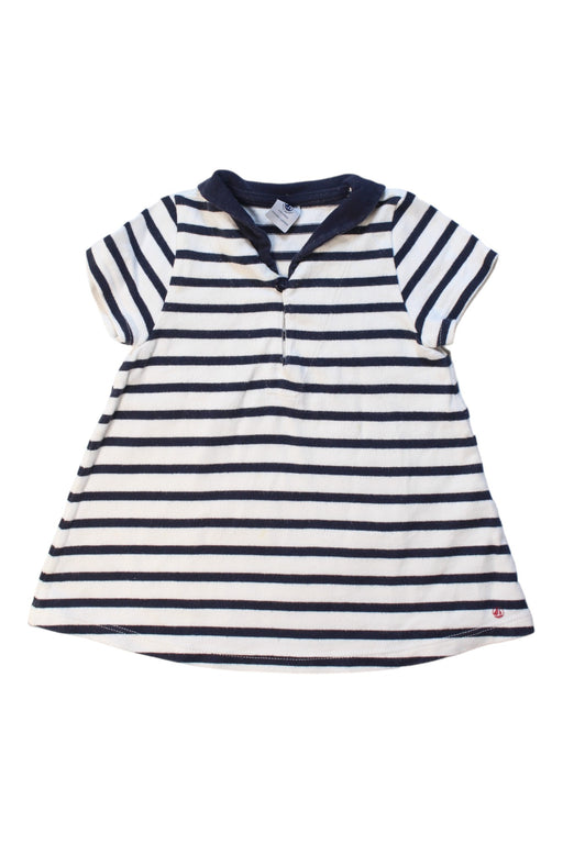 A White Short Sleeve Dresses from Petit Bateau in size 6-12M for girl. (Front View)