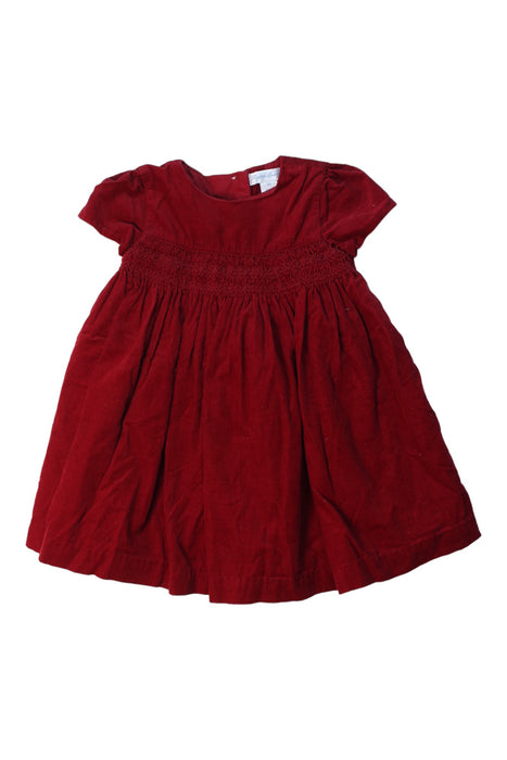 A Burgundy Short Sleeve Dresses from Ralph Lauren in size 6-12M for girl. (Front View)