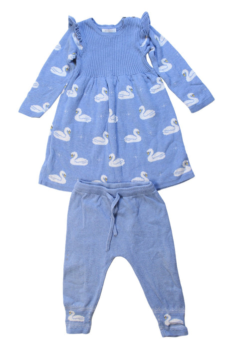 A Blue Dress Sets from Purebaby in size 6-12M for girl. (Front View)