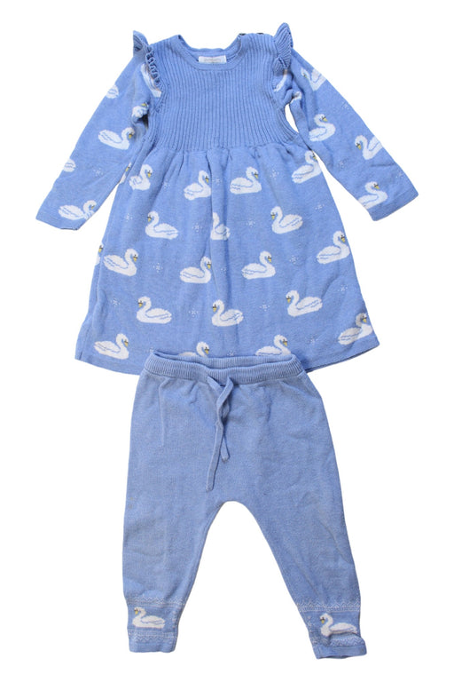 A Blue Dress Sets from Purebaby in size 6-12M for girl. (Front View)