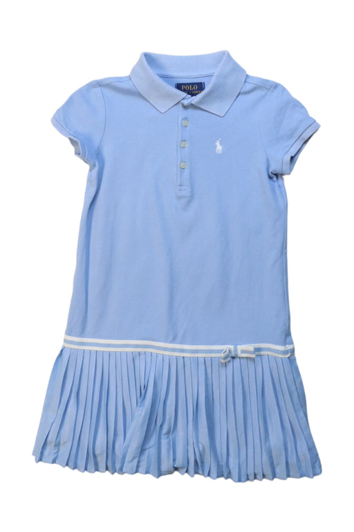 A Blue Short Sleeve Dresses from Polo Ralph Lauren in size 5T for girl. (Front View)