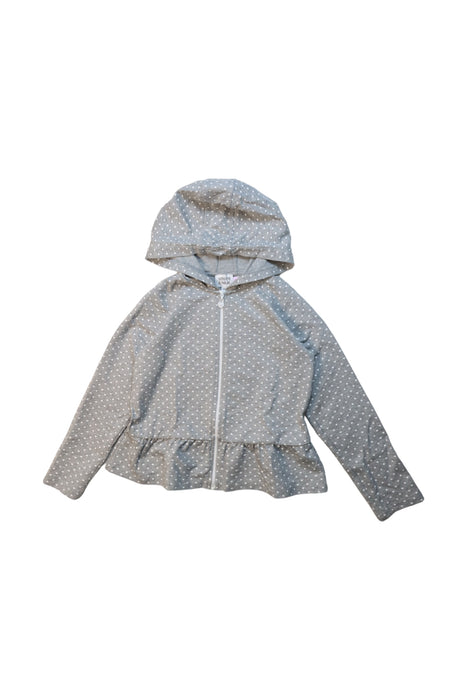 A Grey Zippered Sweatshirts from Armani in size 6T for girl. (Front View)