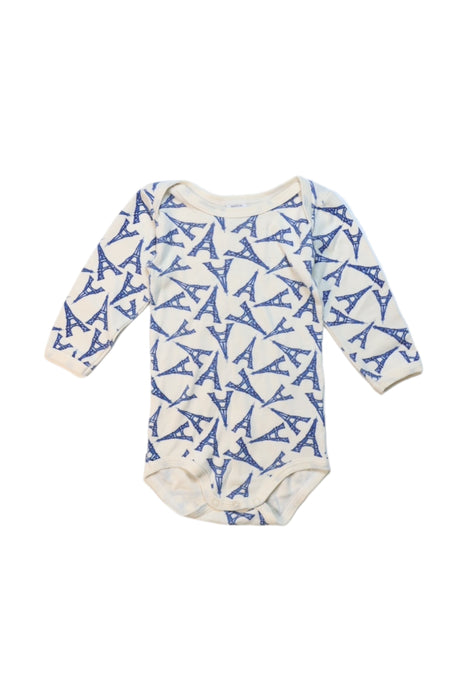 A White Long Sleeve Bodysuits from Petit Bateau in size 3-6M for girl. (Front View)