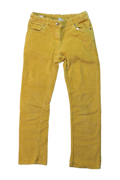 A Yellow Casual Pants from Petit Bateau in size 6T for girl. (Front View)