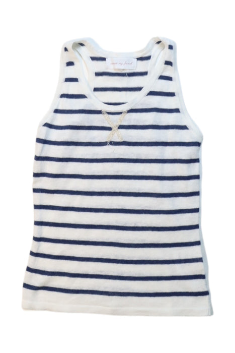 A Blue Sleeveless Tops from Excuse My French in size 4T for girl. (Front View)