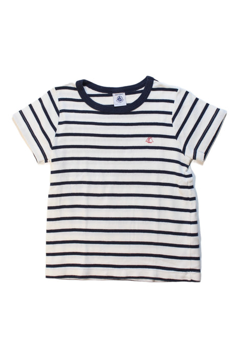 A Black Short Sleeve T Shirts from Petit Bateau in size 4T for girl. (Front View)