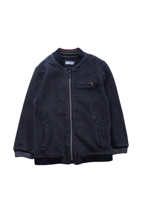 A Blue Zippered Sweatshirts from Mayoral in size 3T for boy. (Front View)