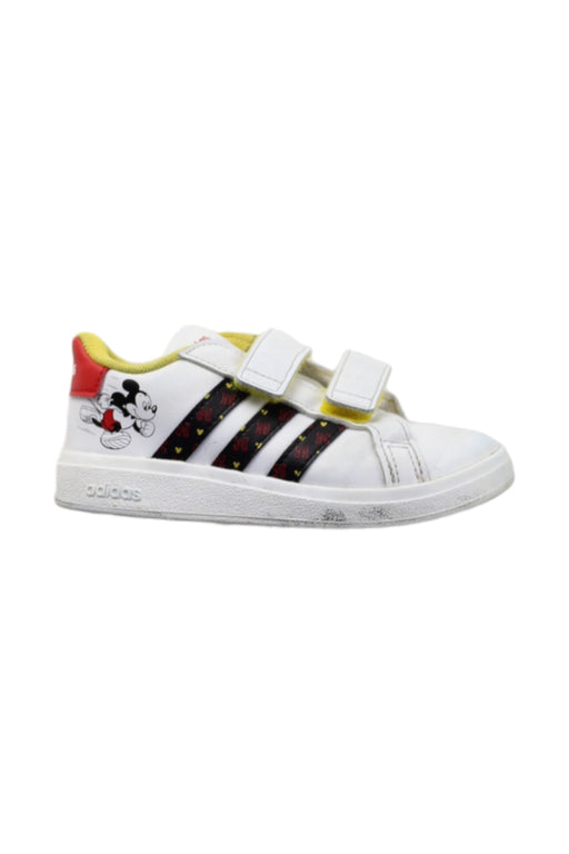 A White Sneakers from Adidas in size 3T for boy. (Front View)