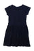 A Navy Short Sleeve Dresses from Petit Bateau in size 6T for girl. (Back View)