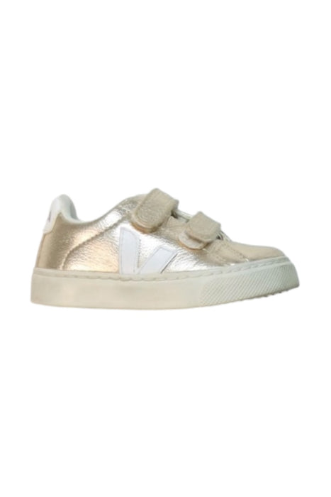 A Gold Sneakers from Veja in size 12-18M for girl. (Front View)