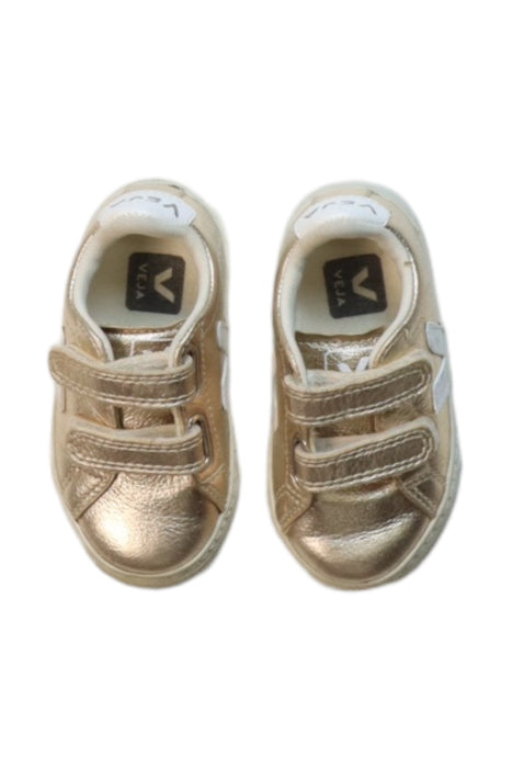 A Gold Sneakers from Veja in size 12-18M for girl. (Back View)