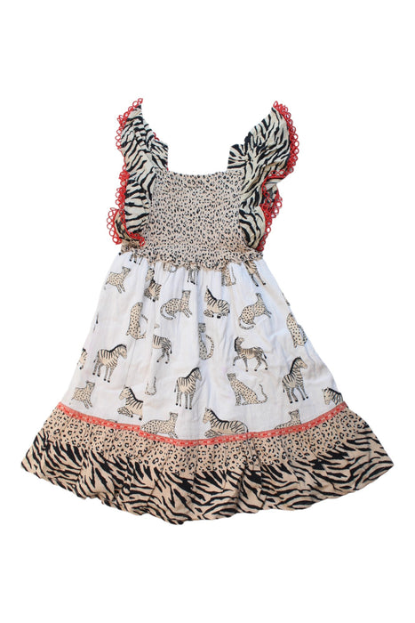 A White Sleeveless Dresses from Seed in size 4T for girl. (Back View)