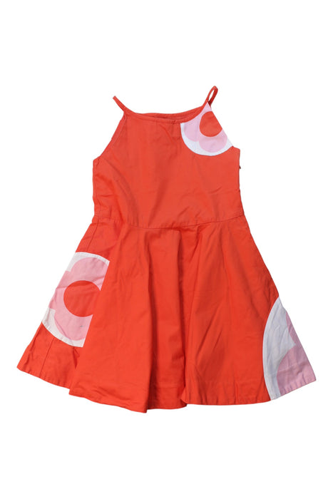 A Red Sleeveless Dresses from Jacadi in size 4T for girl. (Back View)