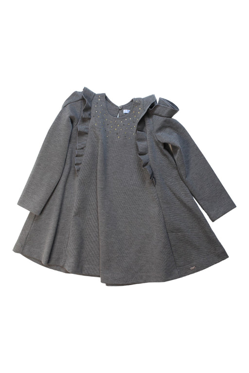 A Grey Long Sleeve Dresses from Mayoral in size 5T for girl. (Front View)