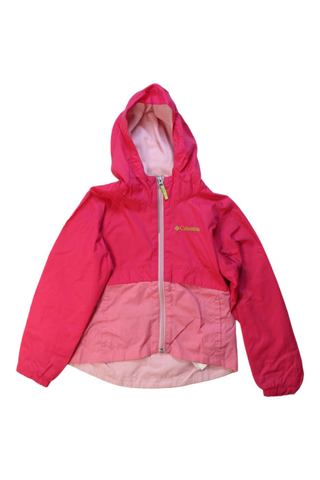 A Pink Lightweight Jackets from Columbia in size 6T for girl. (Front View)