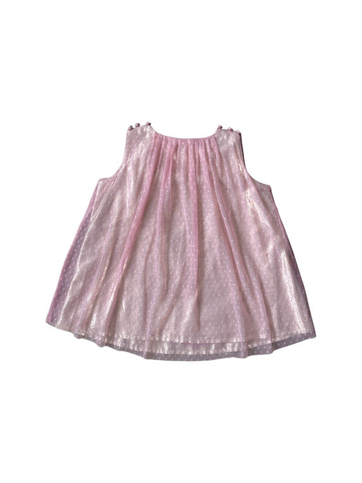 A Pink Sleeveless Dresses from Velveteen in size 2T for girl. (Back View)