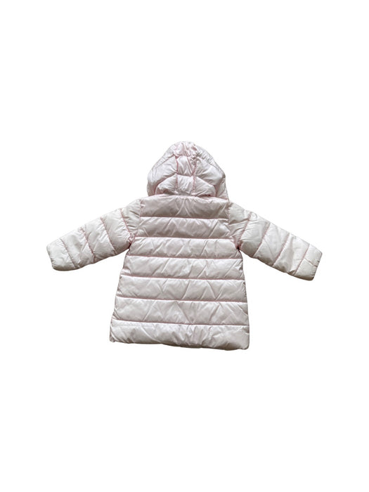 A Pink Puffer/Quilted Jackets from Petit Bateau in size 3T for girl. (Back View)