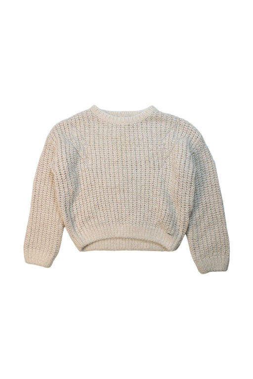 A Grey Knit Sweaters from IKKS in size 6T for girl. (Front View)