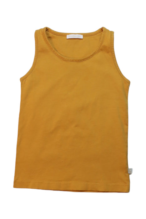 A Yellow Sleeveless Tops from Les Enfantines in size 6T for neutral. (Front View)