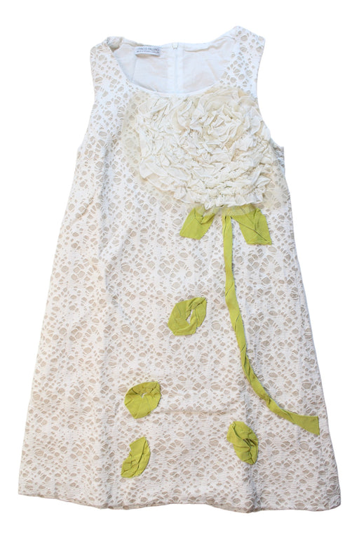 A White Sleeveless Dresses from I Pinco Pallino in size 12Y for girl. (Front View)