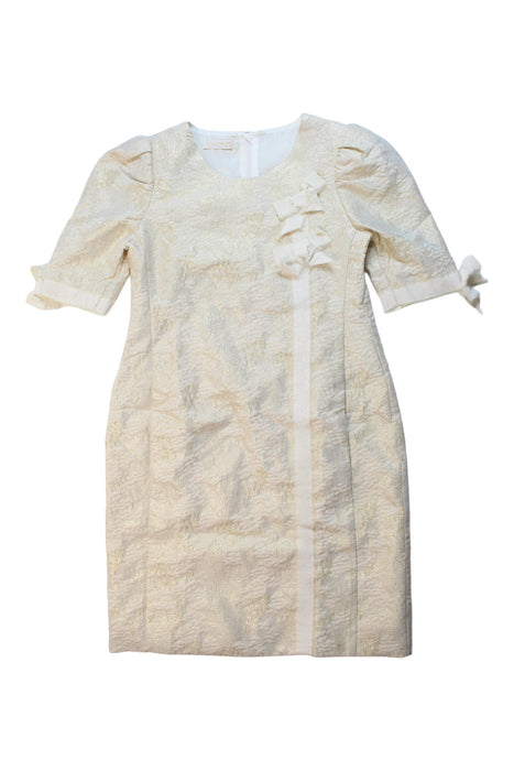 A Ivory Short Sleeve Dresses from I Pinco Pallino in size 12Y for girl. (Front View)