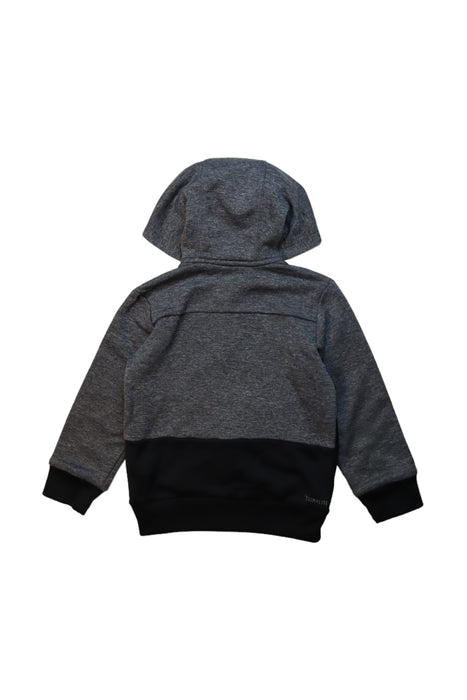 A Grey Hooded Sweatshirts from Adidas in size 5T for boy. (Back View)