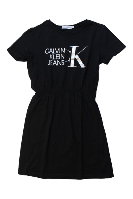 A Black Short Sleeve Dresses from Calvin Klein in size 12Y for girl. (Front View)