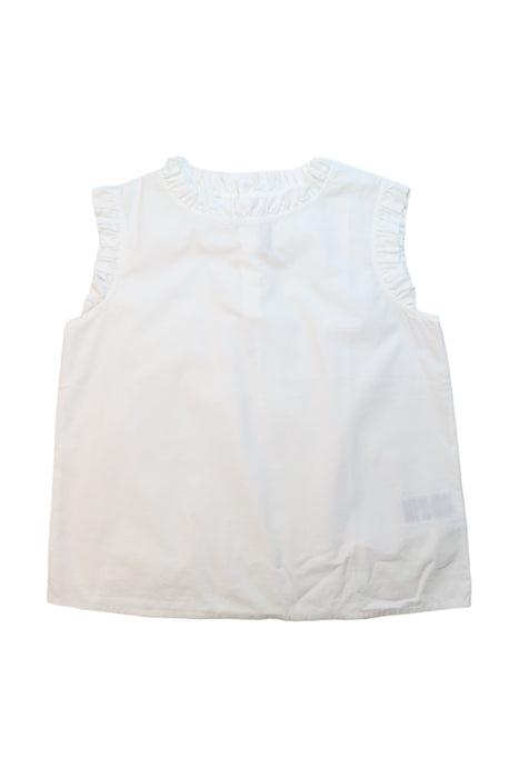 A White Sleeveless Tops from Bonpoint in size 12Y for girl. (Front View)