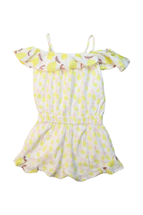 A Yellow Sleeveless Rompers from Seed in size 2T for girl. (Back View)