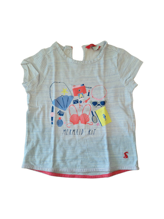 A White Short Sleeve T Shirts from Joules in size 4T for girl. (Front View)