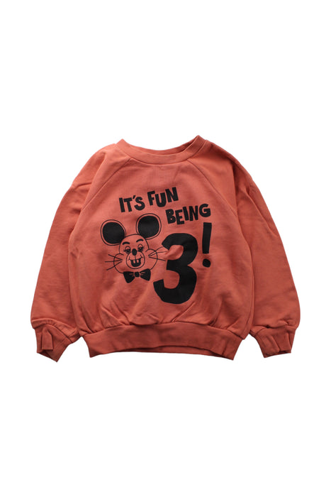 A Orange Crewneck Sweatshirts from Mini Rodini in size 4T for girl. (Front View)