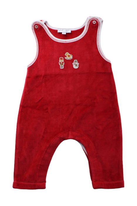 A Red Sleeveless Jumpsuits from Magnolia Baby in size 0-3M for girl. (Front View)