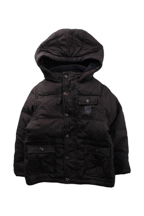 A Brown Puffer/Quilted Jackets from Jacadi in size 3T for boy. (Front View)