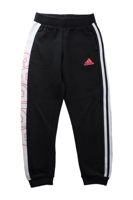 A Black Sweatpants from Adidas in size 7Y for boy. (Front View)