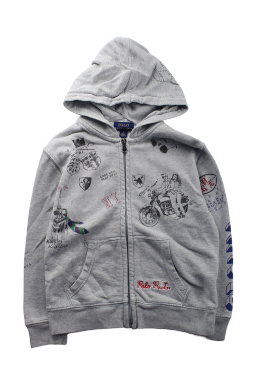 A Grey Zippered Sweatshirts from Polo Ralph Lauren in size 5T for boy. (Front View)