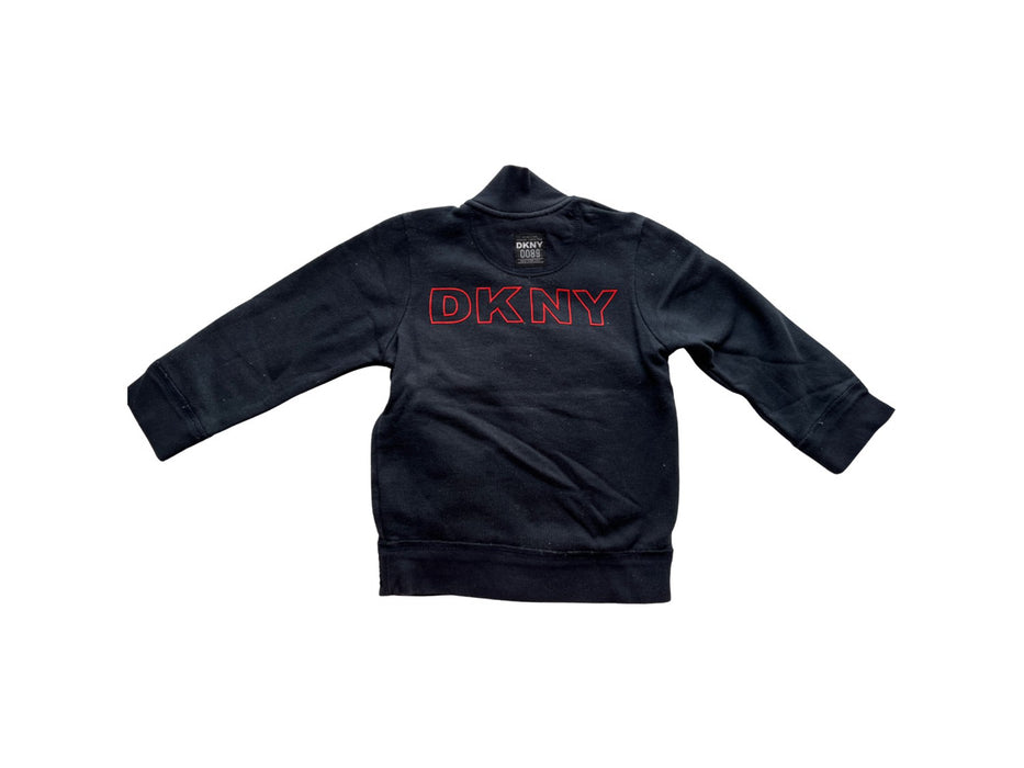 A Black Zippered Sweatshirts from DKNY in size 3T for boy. (Back View)