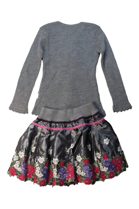 A Grey Long Sleeve Dresses from Monnalisa in size 8Y for girl. (Back View)