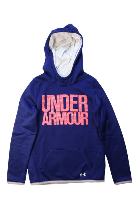 A Blue Hooded Sweatshirts from Under Armour in size 10Y for boy. (Front View)