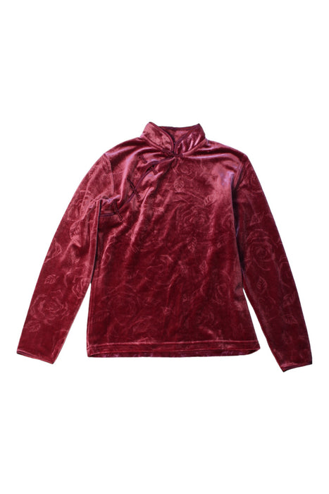 A Red Long Sleeve Tops from Chickeeduck in size 10Y for girl. (Front View)