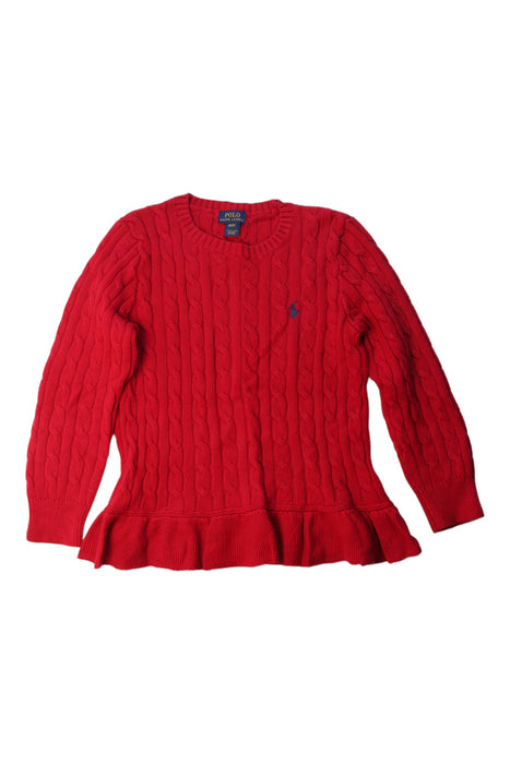 A Red Knit Sweaters from Polo Ralph Lauren in size 8Y for girl. (Front View)