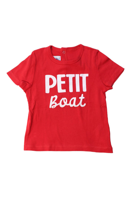 A Red Short Sleeve T Shirts from Petit Bateau in size 18-24M for girl. (Front View)