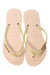 A Beige Flip Flops from Havaianas in size 11Y for girl. (Back View)