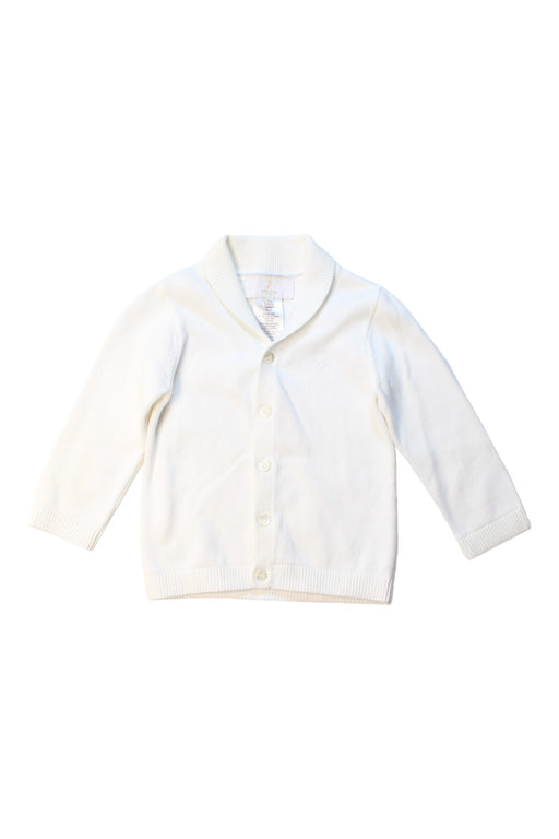 A White Cardigans from Jacadi in size 12-18M for neutral. (Front View)