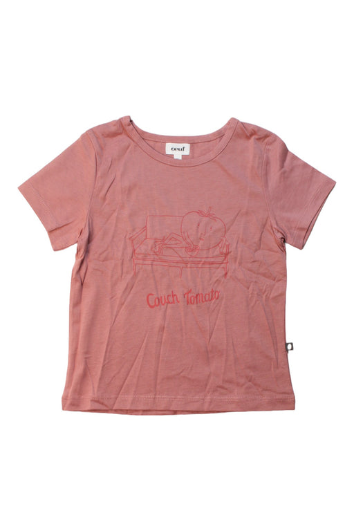 A Peach Short Sleeve T Shirts from Oeuf in size 2T for girl. (Front View)