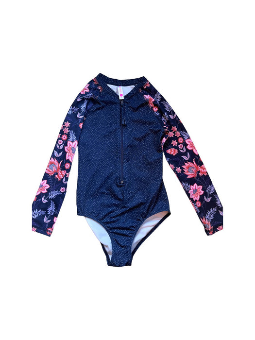 A Navy Swimsuits from Sunseeker in size 10Y for girl. (Front View)