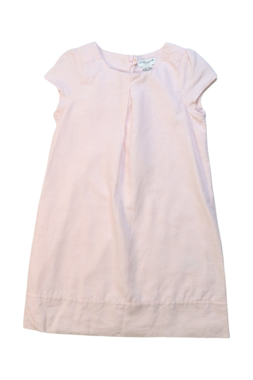 A Pink Short Sleeve Dresses from Cyrillus in size 5T for girl. (Front View)