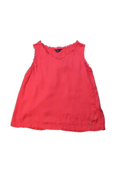 A Red Sleeveless Tops from Tommy Hilfiger in size 4T for girl. (Front View)