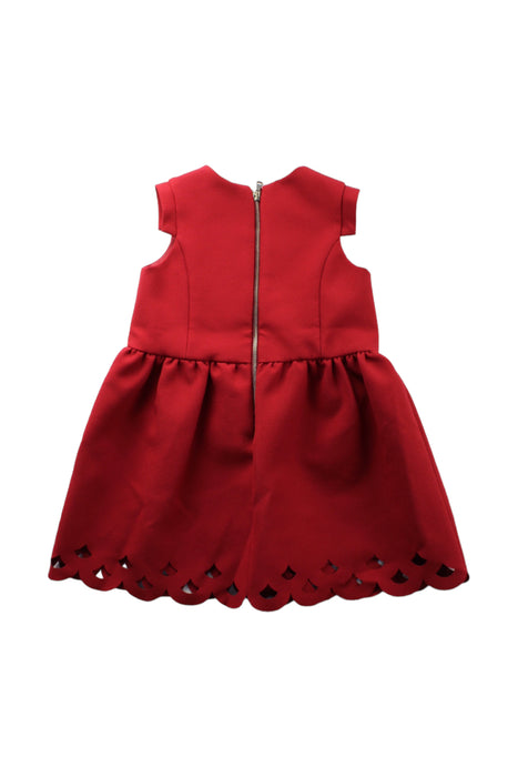 A Red Sleeveless Dresses from Tartine et Chocolat in size 3T for girl. (Back View)